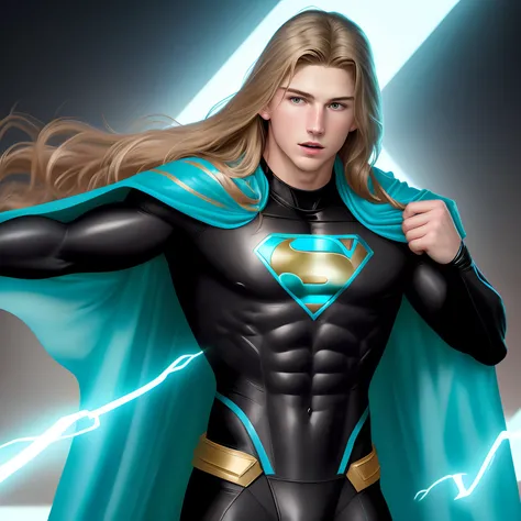 Trevor Lawrence as a superhero with a cape in a turquoise and black super suit