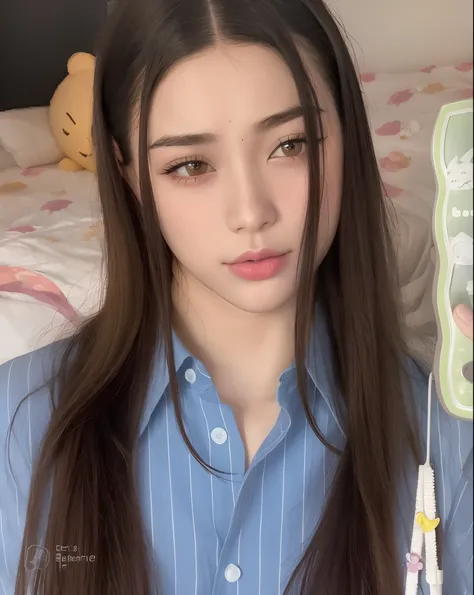 Mujer arafed sosteniendo un cepillo de dientes y un cepillo de dientes en la mano, dilraba dilmurat, 18 years old, ulzzang, Sakimichan, 19 year old girl, 1 6 years, chica linda-fina-cara, Yanjun Chengt, con el pelo largo, Chica joven y linda