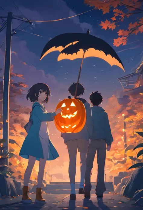 Casal, halloween, fantasiados, pele negra, anime,