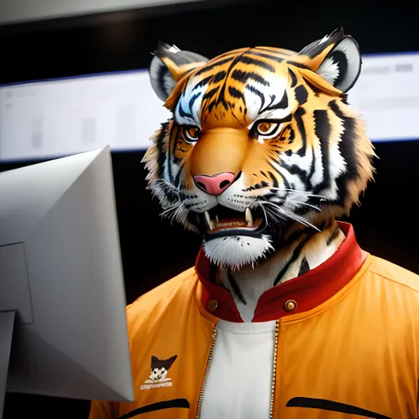 Edp445 wearing a tiger fursuit