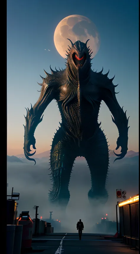 bizarre alien creature, giant kaiju creepie monster, surrealism, looming creature with a strong power, kaiju destroying new york, kaiju cephalopod monster, nanotech demonic monster horror, scary giant monster, bizarre alien creature, giant kaiju monster de...