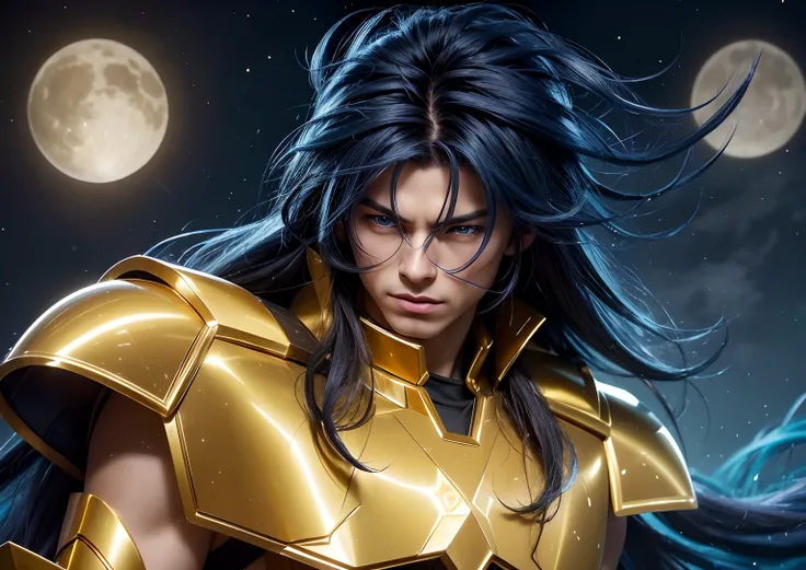 Cinematic stunningly detailed and ultra-realistic Saga go gemini of Saint Seiya. Close up. He is waring pretty realistic golden armor. Bright golden armor. Detailed gold armor. Octane is the perfect tool to capture the softest details of this 16k photograp...