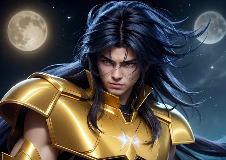 Cinematic stunningly detailed and ultra-realistic Saga go gemini of Saint Seiya. Close up. He is waring pretty realistic golden armor. Bright golden armor. Detailed gold armor. Octane is the perfect tool to capture the softest details of this 16k photograp...