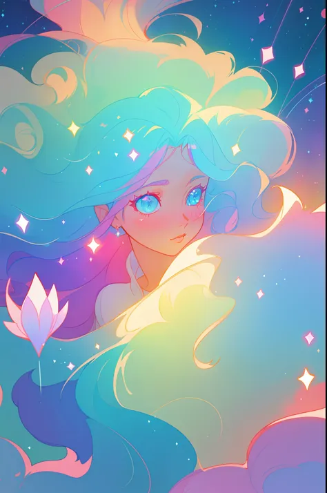 beautiful anime girl in white princess ballgown, vibrant pastel colors, (colorful), magical lights, magical flowers, red long wavy hair, sparkling lines of light, inspired by Glen Keane, inspired by Lois van Baarle, disney art style, by Lois van Baarle, gl...