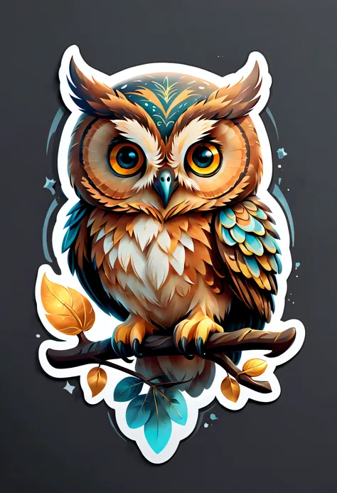 cute owl alchemy sticker, stickers