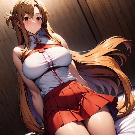 (masterpiece, best quality), asuna, very long hair, skirt