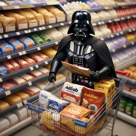 Darth vader buying groceries at aldi