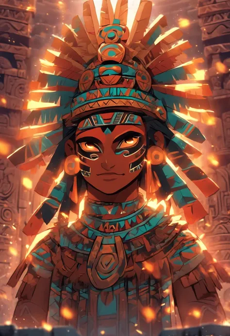 (((Aztec God))) best quality, very high resolution, 4K detailed CG, masterpiece, Aztec mythology, salamander goddess, Xolotl, Mexico, Aztec clothing, Aztec city, ((standing pose)), aesthetic , beautiful image, centered on the screen, standing pose