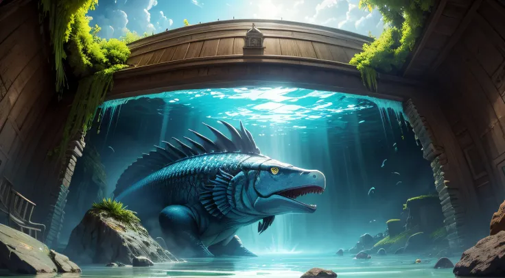 Extinct civilizations　Animals　Submerged house　falls　wall-paper