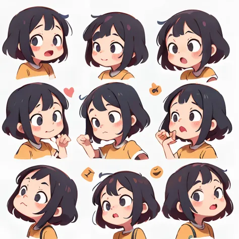 cute little kids，emoji pack，posture and expressions，8k