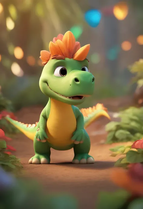 Cute dinosaurs,colorful animations,illustration,Playful,detailed creature,Friendly expressions,Vibrant colors,Interactive artwork,dynamicposes,artistic rendition,Fun and engaging,A high resolution,Ultra-detailed,Physically-based rendering,Lively personalit...