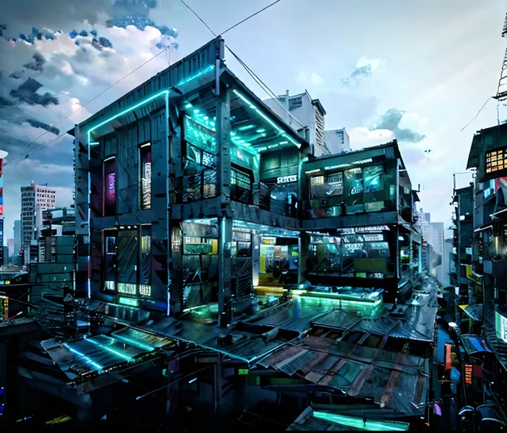 cyberpunk style building , futuristic