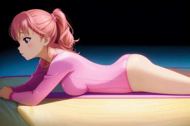 Alafe lying on a surfboard in a pink leotard, photorealistic anime girl render, Smooth Anime CG Art, bubblegum body, rendered in sfm, Ilya Kuvshinov. 4 k, an anime girl, smooth pink skin, Pink body, Cute anime girl rendering, by Kentaro Miura, realistic an...