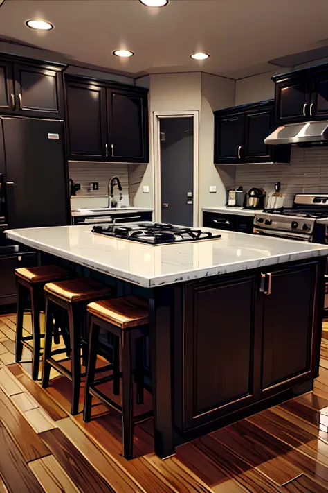 A black ceramic kitchen