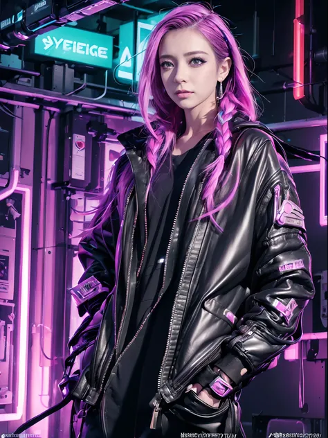 (photo realistic:1.4), (hyper realistic:1.4), (realistic:1.3), (smoother lighting:1.05), (increase cinematic lighting quality:0.9)cyberpunk punk magazine covers,cyberpunk punk cyborg girl,Rainbow Color