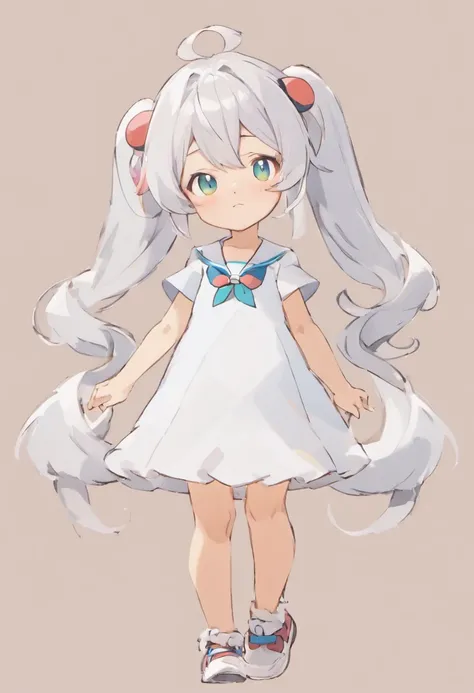 Horikiri Nagisa a long grayish white haired with his hair in cute twin tails flat chested beautiful boy who isnt entirely comfortable with modeling cute feminine clothes for his little sister but is okay with it despite feeling a bit emasculated, Masterpie...