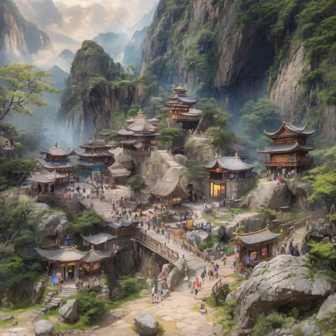 32K（tmasterpiece，k hd，hyper HD，32K）snowy peak(mont)Treasure House(kiosk)Near Lantian(village)，
Deadwood(hut)Three blankets(hali)One hole in the sky(boulders)。
Half Ridge(kiosk)Huacheng(kiosk)Wordless stone(stele)，
Wan Song(close)Snow Peak(pathway)There is ...