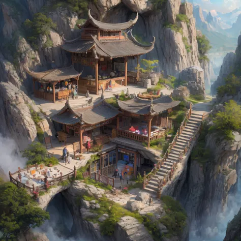 32K（tmasterpiece，k hd，hyper HD，32K）snowy peak(mont)Treasure House(kiosk)Near Lantian(village)，
Deadwood(hut)Three blankets(hali)One hole in the sky(boulders)。
Half Ridge(kiosk)Huacheng(kiosk)Wordless stone(stele)，
Wan Song(close)Snow Peak(pathway)There is ...