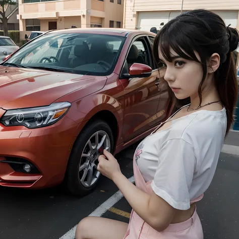 Anime characters　　Draw an anime girl on a car　Paint Car　Painting an anime beautiful girl on a car　Pain car　Car Images