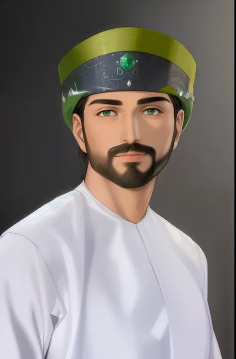 a man who knew wearing a white shirt and a green hat, sheikh mohammed ruler of dubai, a very clear picture, princess of arabia t...