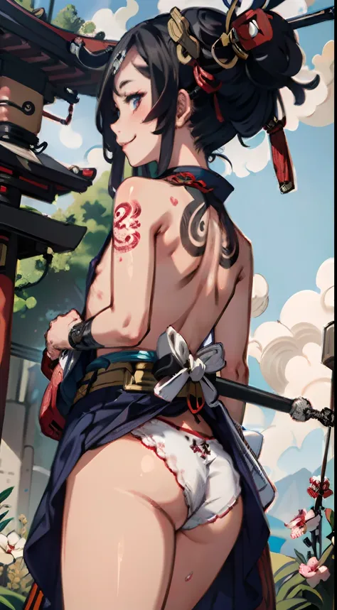 masterpiece, best quality, ultra-detailed, illustration, an extremely delicate and beautiful,high resolution, ultra-detailed,,perfect face,slender perfect body, Tight belly,Toned buttocks,Constricted waist,,(cyber punk:1.5),(Oiran:1.7),(battlefield:1.3),10...