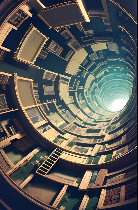 masterpiece, best quality
staring up infite climbing celestial library spiraling towards light, books, spirals, escher, dark souls, bloodborne fantastical, magical library, gradient, fantasy, trending artstation, fractals, ornate, matte painting --ar 1:3 -...