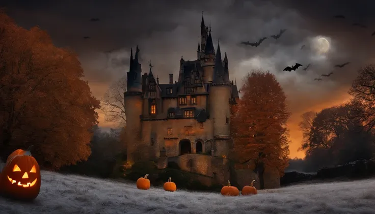 Halloween，Femelles，The Witch，courge，Castles，bat，salle，Voler dans le ciel，Les bois