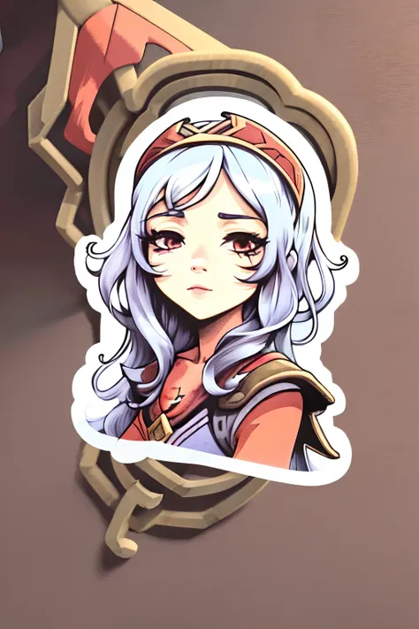 ((Stickers)), masterpiece, beautiful, (portrait), sally whitemane,1girl,simple background, outline, white outline, thick lineart