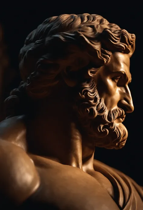 Stock Gricki Stoic
which is the Greek historical status with
Hercules profile muscles
Cinematic 8k and dark background