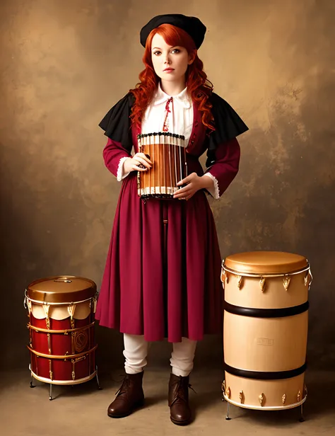 Redhead dwarf, bard tambor drum, long legged