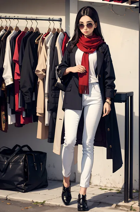 arafed girl wearing a scarf and sunglasses standing in front of a rack of clothes, very beautiful girl, with accurate face, khyzyl saleem, she is about 1 6 years old, faridah malik, with kind face, riyahd cassiem, very very low quality picture, cute beauti...