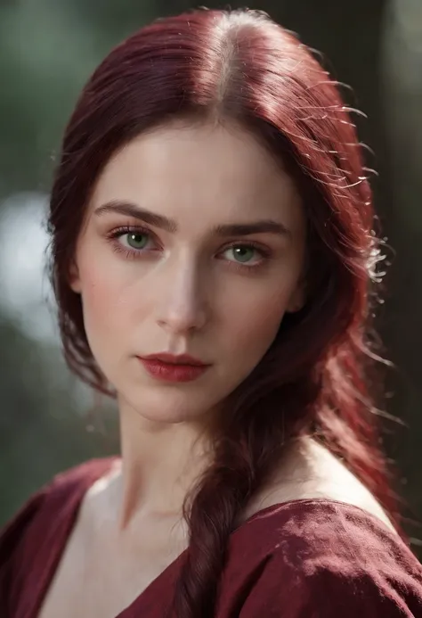 (((A deep red wound streaked across her left cheek))) Fair complexion, A woman around 19 years old, Natural gray hair, Unique green eyes, Wear Cole, Slender and graceful, Beautiful, Candlelight in a medieval setting, super sharp focus, realistic lens, Medi...