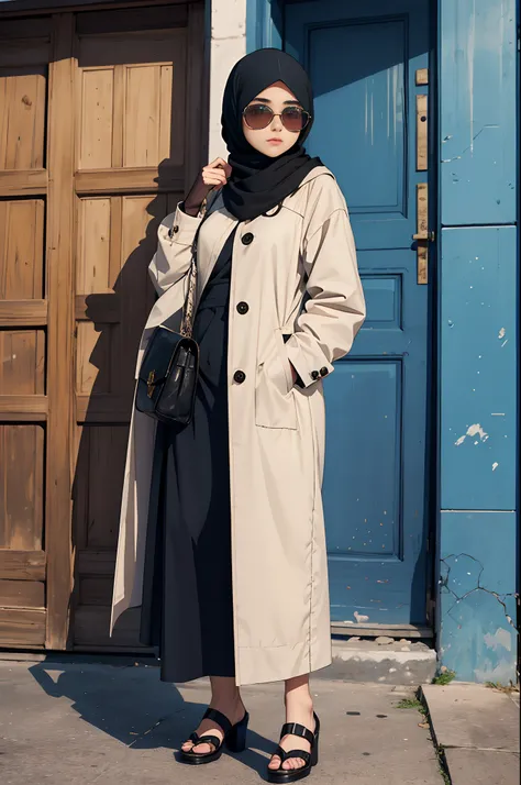 Arafed girl with hijab i a scarf and sunglasses standing in front of a coat rack, very beautiful girl, with precise face, Khyzyl Saleem, she is about 1 6 years old, Faridah Malik, with kind face, Riyahd Cassiem, Image of very very very low quality, Cute be...