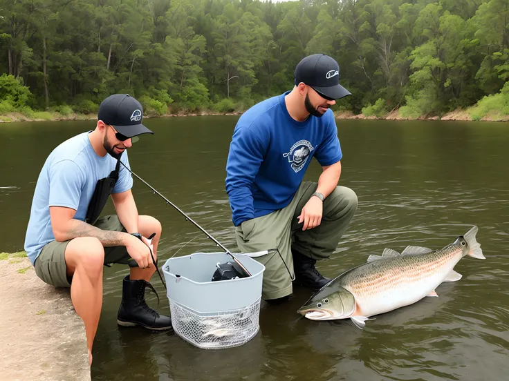 Drake fishing catching a boot