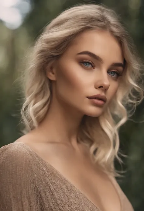 Femme Arafed en entier , fille sexy aux yeux bleus, ultra realist, Meticulous details, Portrait Sophie Mudd, cheveux blonds et grands yeux,maquillage leger, maquillage naturel, looking straight at camera, Visage avec Artgram, maquillage fin, Superbe plan c...