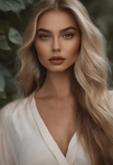 Femme Arafed en entier , fille sexy aux yeux bleus, ultra realist, Meticulous details, Portrait Sophie Mudd, cheveux blonds et grands yeux,maquillage leger, maquillage naturel, looking straight at camera, Visage avec Artgram, maquillage fin, Superbe plan c...