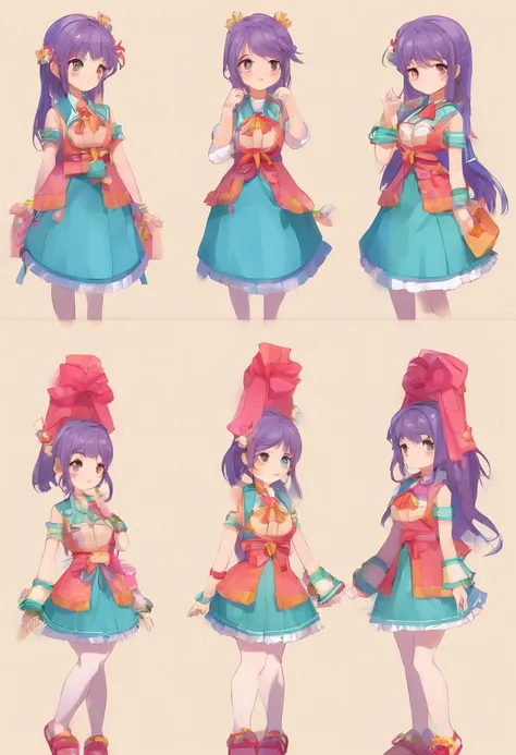 girl with, Concept sheet, matching outfits, (maikurobikini, Front angle, Side angle, Rear angle)