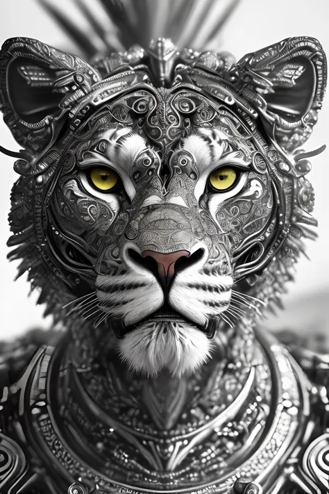 macro lens, a cute lion made out of metal, cyborg, cyberpunk style, ((intricate details)), hdr, ((intricate details, hyperdetailed)), cinematic shot, vignette, PERFECT (((gorgeous FACE))), highly detailed, INTRICATE