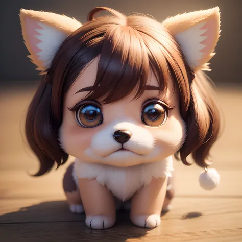 3D Chibi soft and fluffy pixie PUPPY 3D, by style of Bonnie Hetherington Robson, 8K, product photo