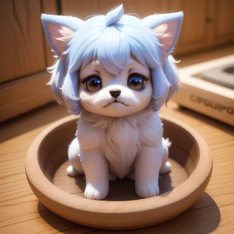 3D Chibi soft and fluffy pixie PUPPY 3D, by style of Bonnie Hetherington Robson, 8K, product photo