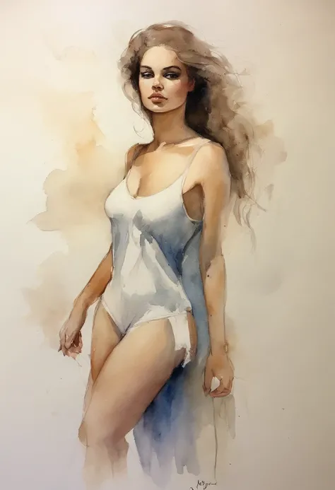 sketch, 20 yo girl figure study, standing, full body, completely naked, au natural, pastels, by harry bush, James Montgomery Flagg and Lois van Baarle and jim french and rossdraws, detailed realistic eyes, very beautiful