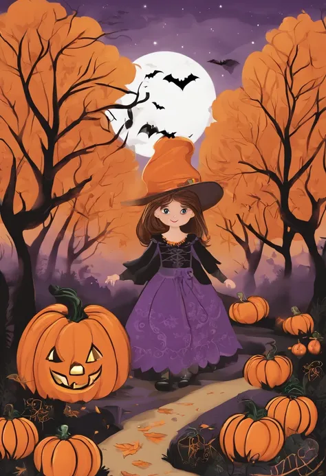 Title: "Spooky Halloween Adventures: A Colorful Sketchbook" Prompt: Join our young explorer, Alex, on an exciting journey through the enchanting world of Halloween! As you flip through the pages of this color book, get ready to bring each scene to life wit...