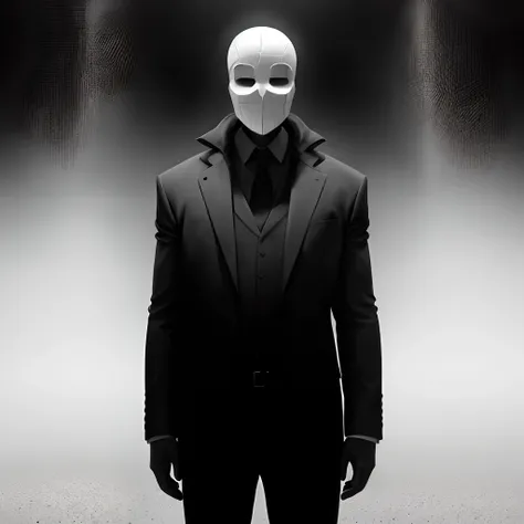 Man without a head in black and white