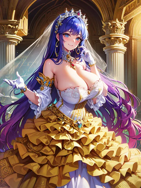 ((anime artstyle)),(Masterpiece),(Best Quality), (Super Detail),(Highly Detailed CG Unity 8k wallpaper),((Very Delicate and Beautiful)),1 girl,((full body portrait)),((standing in garden)),((solo)),(((1 princess in gorgeous embroidery and jeweled extremely...