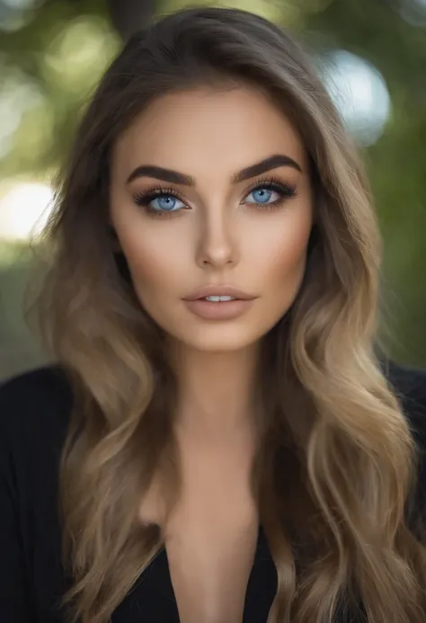 Arafed Mujer totalmente , Chica sexy con ojos azules, Cara ultra realista, meticulosamente detallado, Retrato Sophie Mudd, cabello rubio y ojos grandes, selfie de una mujer joven, Ojos del dormitorio, Violeta Myers, sin maquillaje, Maquillaje natural, star...