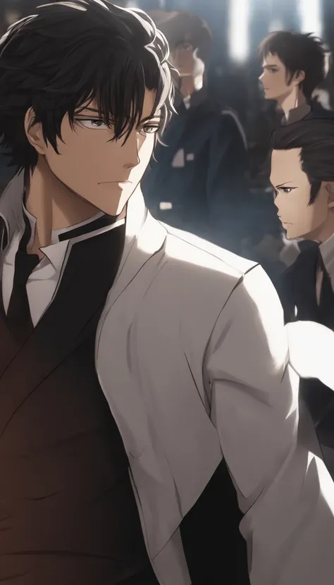 Osamu dazai et une veste noire regarde quelque chose, Hijikata Toushirou, Hijikata Toushirou de Gintama, okabe rintarou, okata kazuto, Nobutaka Ike, inspired by Okumura Masanobu, gapmoe yandere, Animated image of Shuushuu