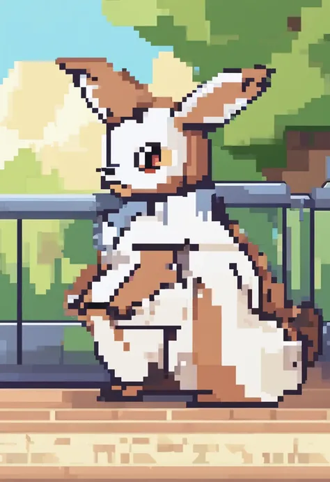 Pokemon eevee in a diaper and onesie