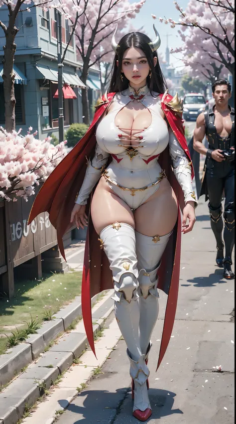 1GIRL, SOLO, (ssmile, makeup, beautifull eyes, red libs, gold dragon horn helm), (BIG BUTTOCKS, HUGE BOOBS:1.4), (DRAGON GUARD ARM, GLOVES), (white, light green), (DRAGON MECHA CYBER ARMOR SUIT, ROYAL CAPE, CLEAVAGE, SKINTIGHT HOTPANTS, HIGH HEELS:1.4), (M...