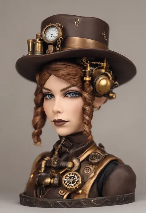 Il y a une femme dans une tenue de steam punk tenant un pistolet, A beautiful steampunk goddess, Steampunk beautiful anime woman, Style fantastique Steampunk, porter une tenue Steampunk, Steampunk Cyberpunk, fille Steampunk, Portrait de Lady Mechanics, Fan...