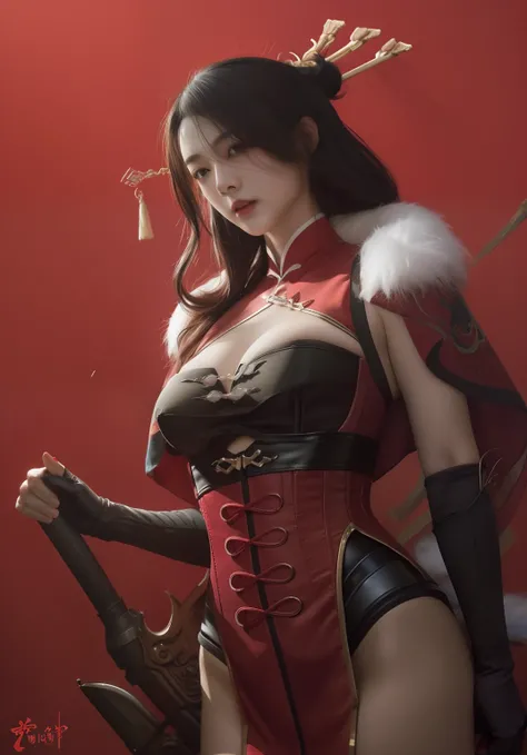 a woman dressed in a red corset and black gloves, by Yang J, extremely detailed artgerm, fanart best artstation, g liulian art style, chengwei pan on artstation, inspired by Fenghua Zhong, artgerm and ruan jia, ruan jia and artgerm, beautiful character pai...